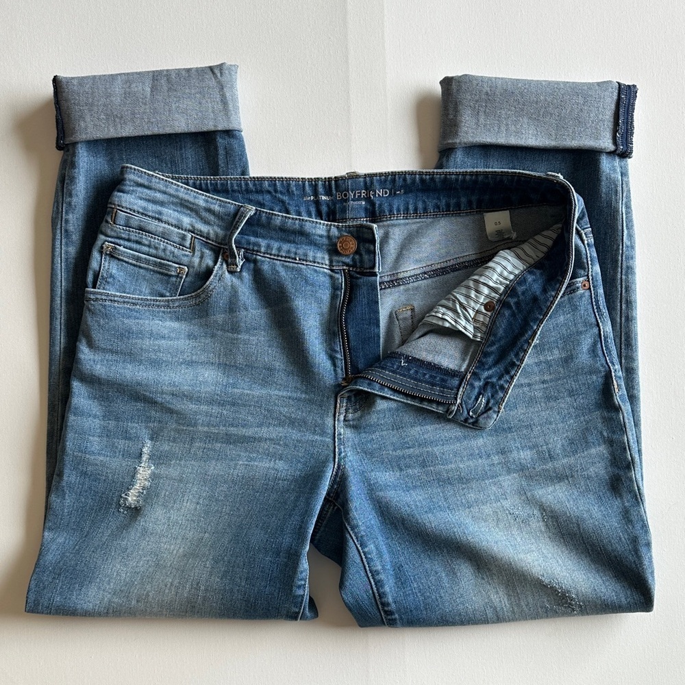 Chico’s Boyfriend Jeans Rolled Cuff Distressed Medium Wash Denim 0.5 - Picture 10 of 10